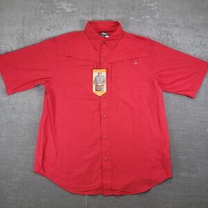 Habit Men's‎ Kestrel Creek Short Sleeve Shirt Fishing Hiking Outdoor Red Med